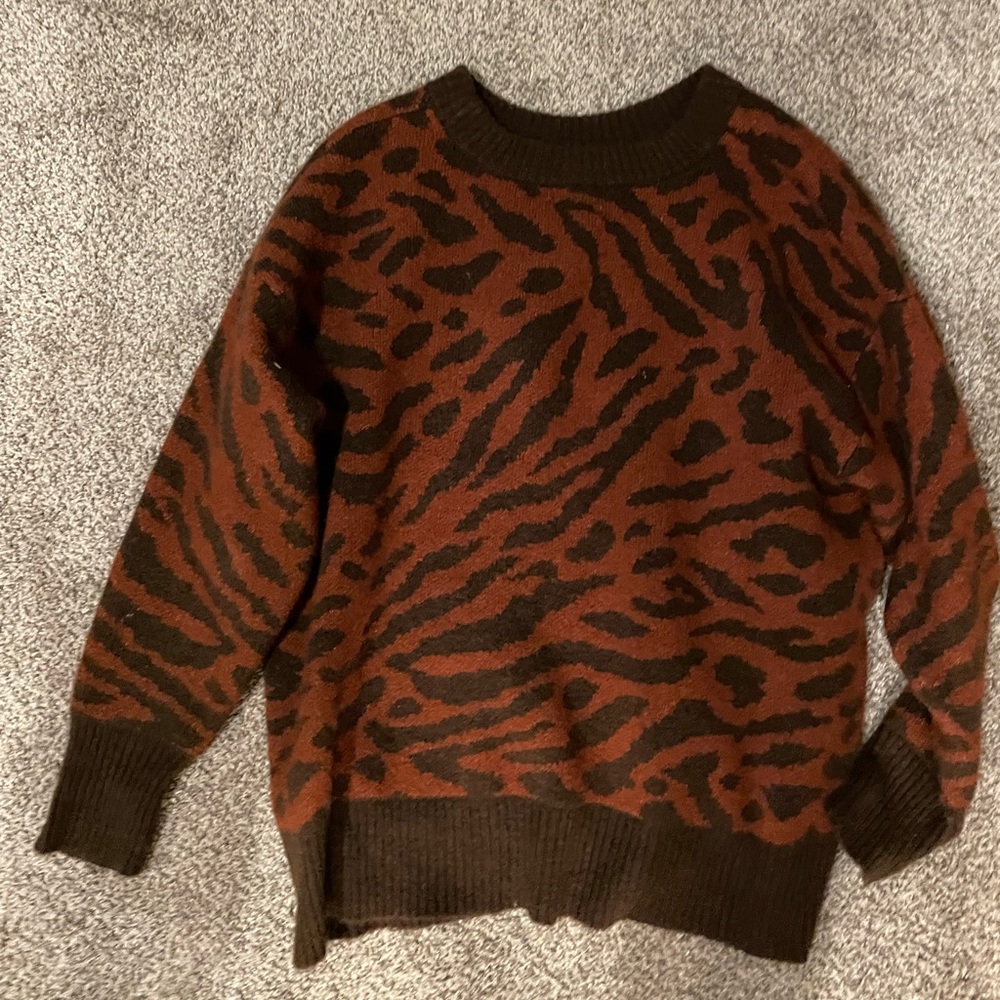 Animal Print Cozy Knit Sweater